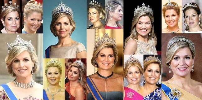 荷兰王后红毯裙,荷兰王后穿格子斗篷