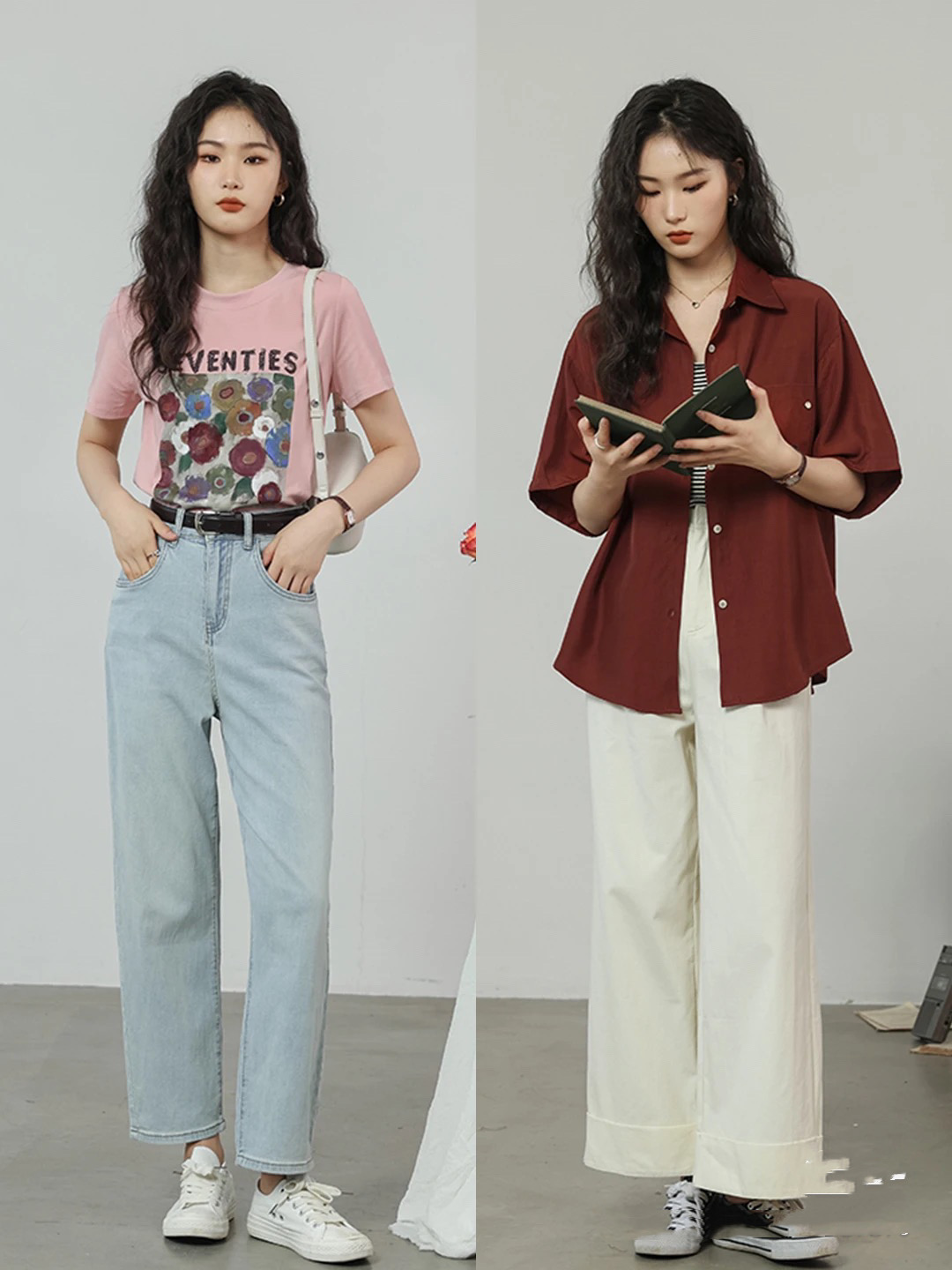 夏季白衬衣牛仔裤怎么穿出高级感,夏天宽牛仔裤搭配什么t恤