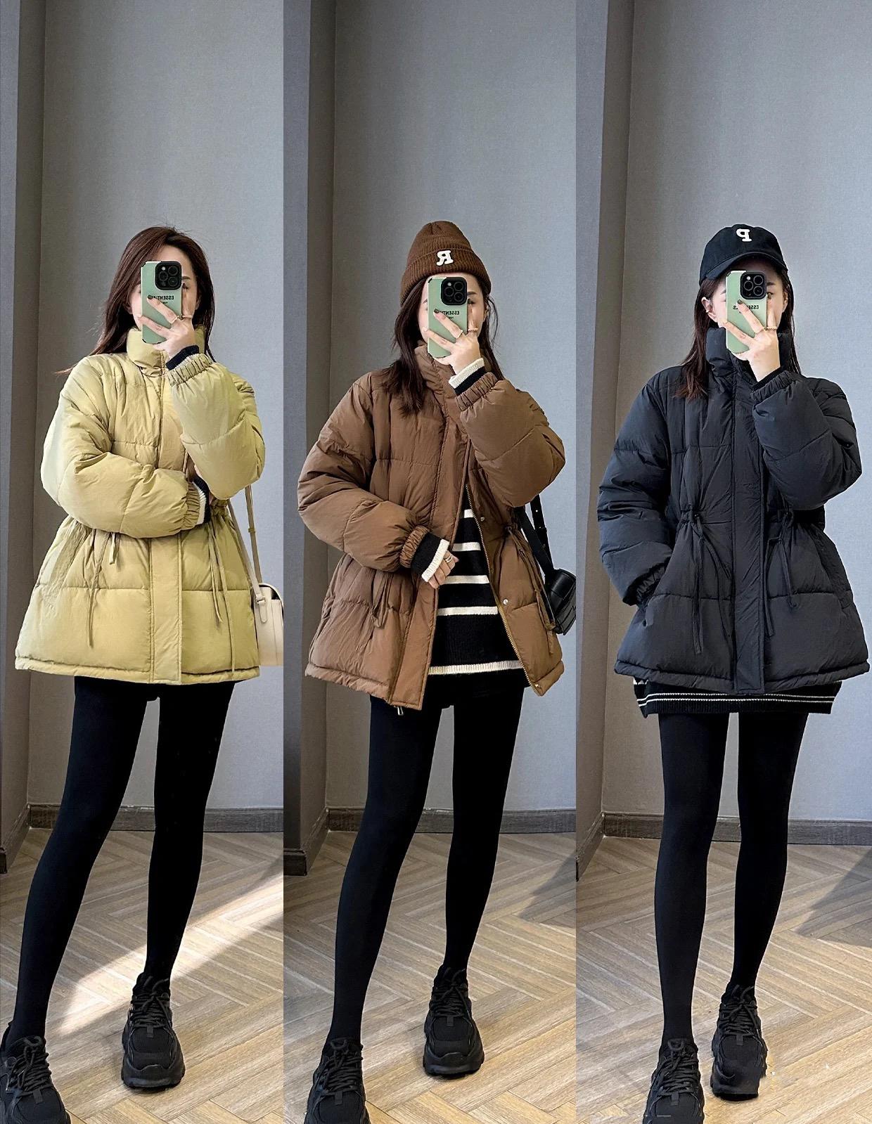 毛衣裤子这样穿时髦又保暖,冬天毛衣棉服搭配打底裤