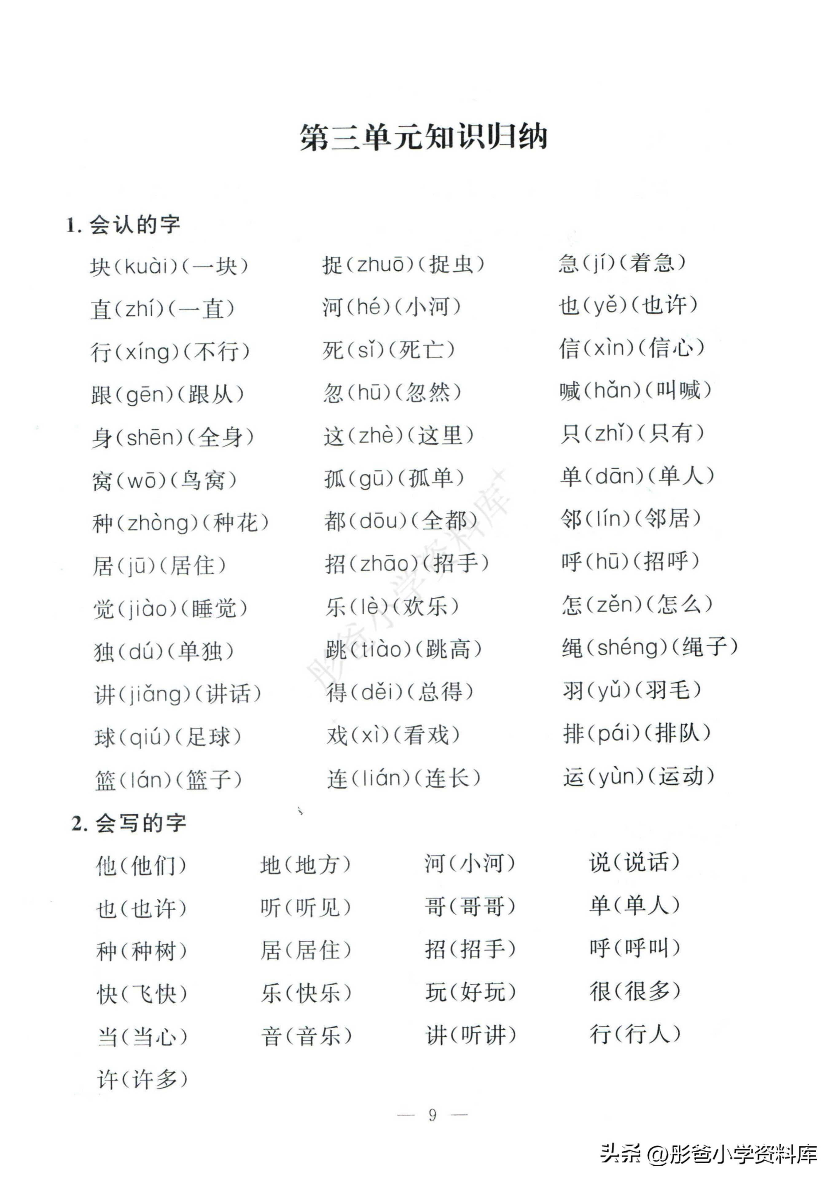 家长快来打印1（下）语文孟建平期末复习手册