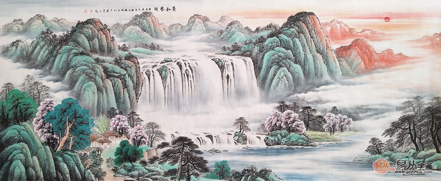 客厅东墙挂画高档大气山水画,客厅沙发挂画山水画图片大全