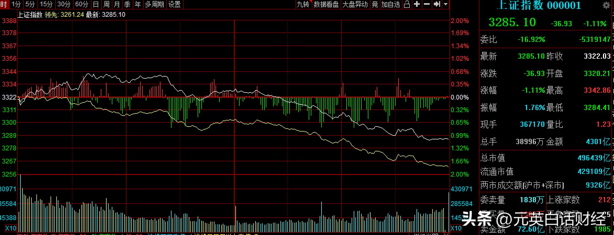 大盘黄线和白线代表的是什么意思,大盘黄线和白线有什么区别
