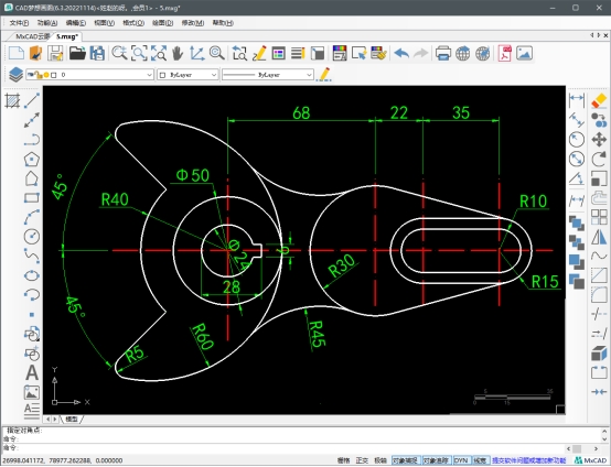 cad重复圆绘制机械图形,cad快速生成多个圆