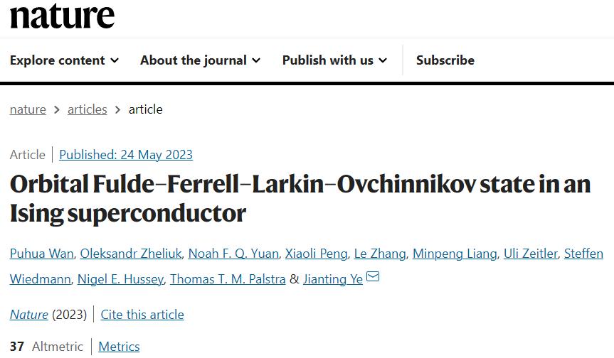 Ising超导体中的轨道Fulde-Ferrell-Larkin-Ovchinnikov相