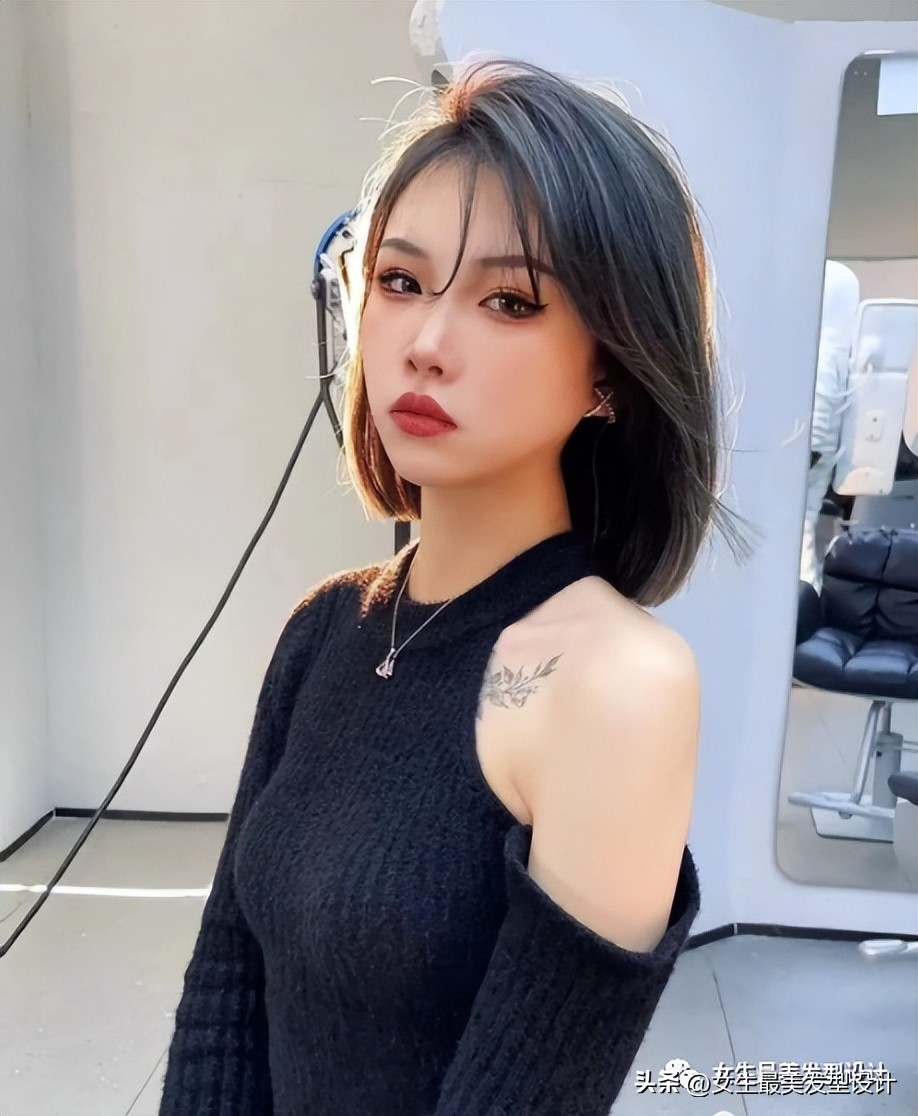 高冷齐肩发又酷又飒图片,超a超飒的女生齐肩短发