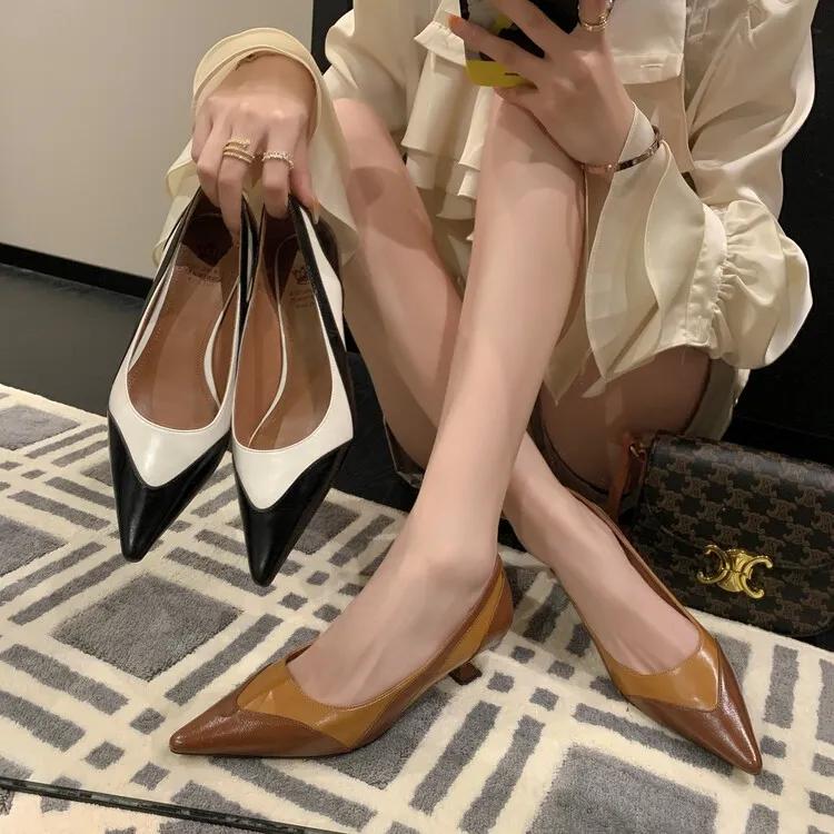 法式设计师款鞋,法式尖头单鞋设计师