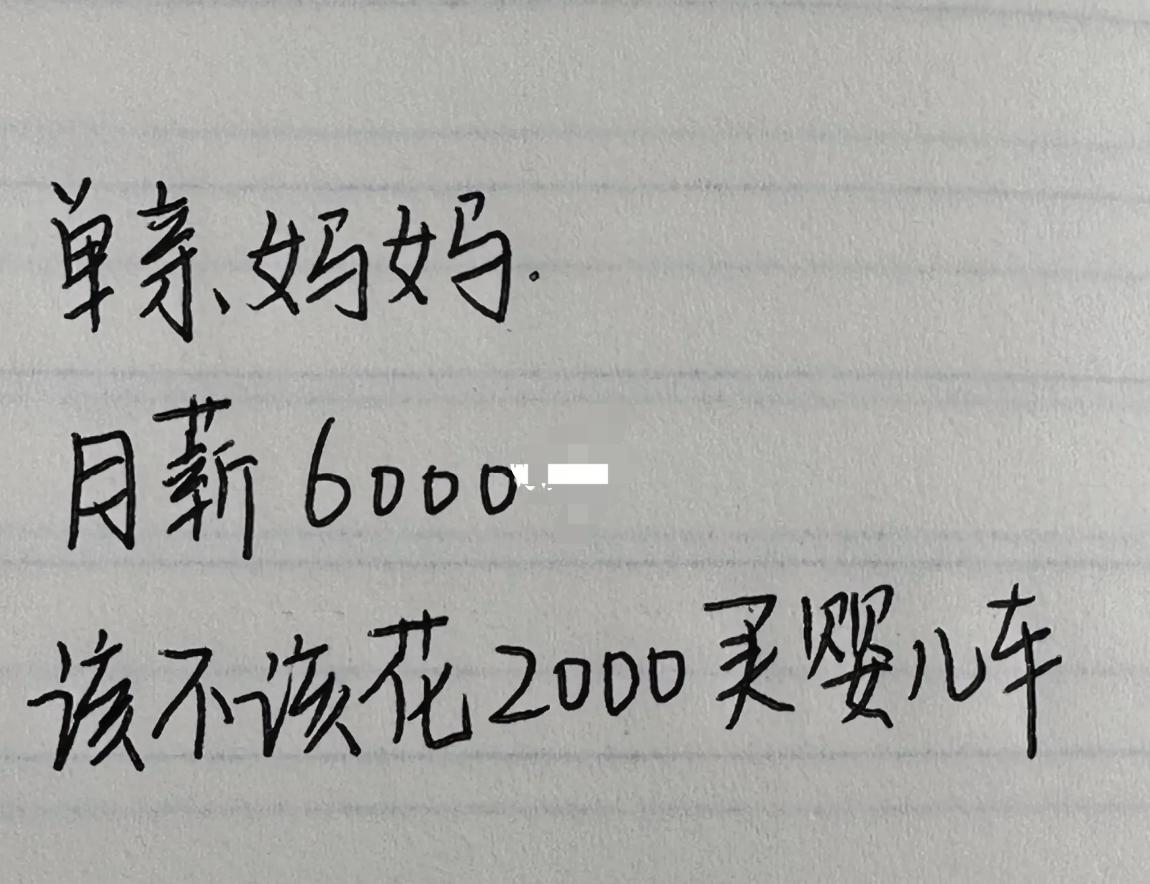 单亲妈妈月薪6000，花2000买童车，被消费主义*脑洗**了么？