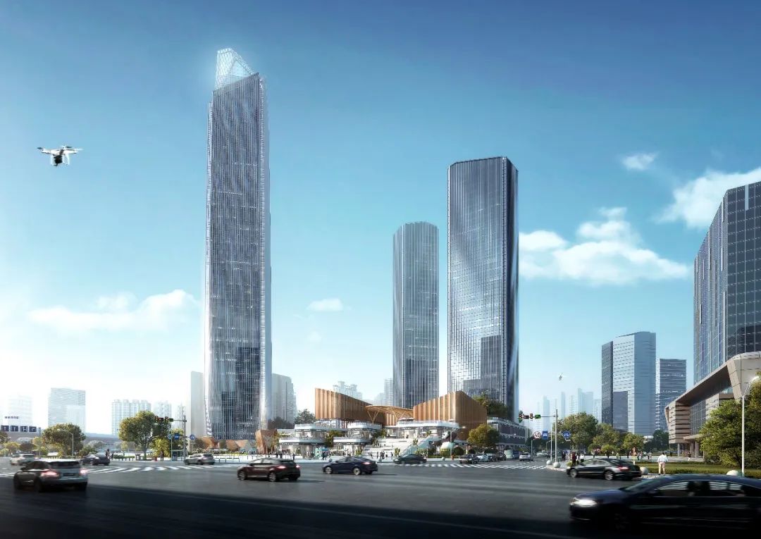 赣州新地标赣州之星,赣州赣江之星双子塔建筑工地