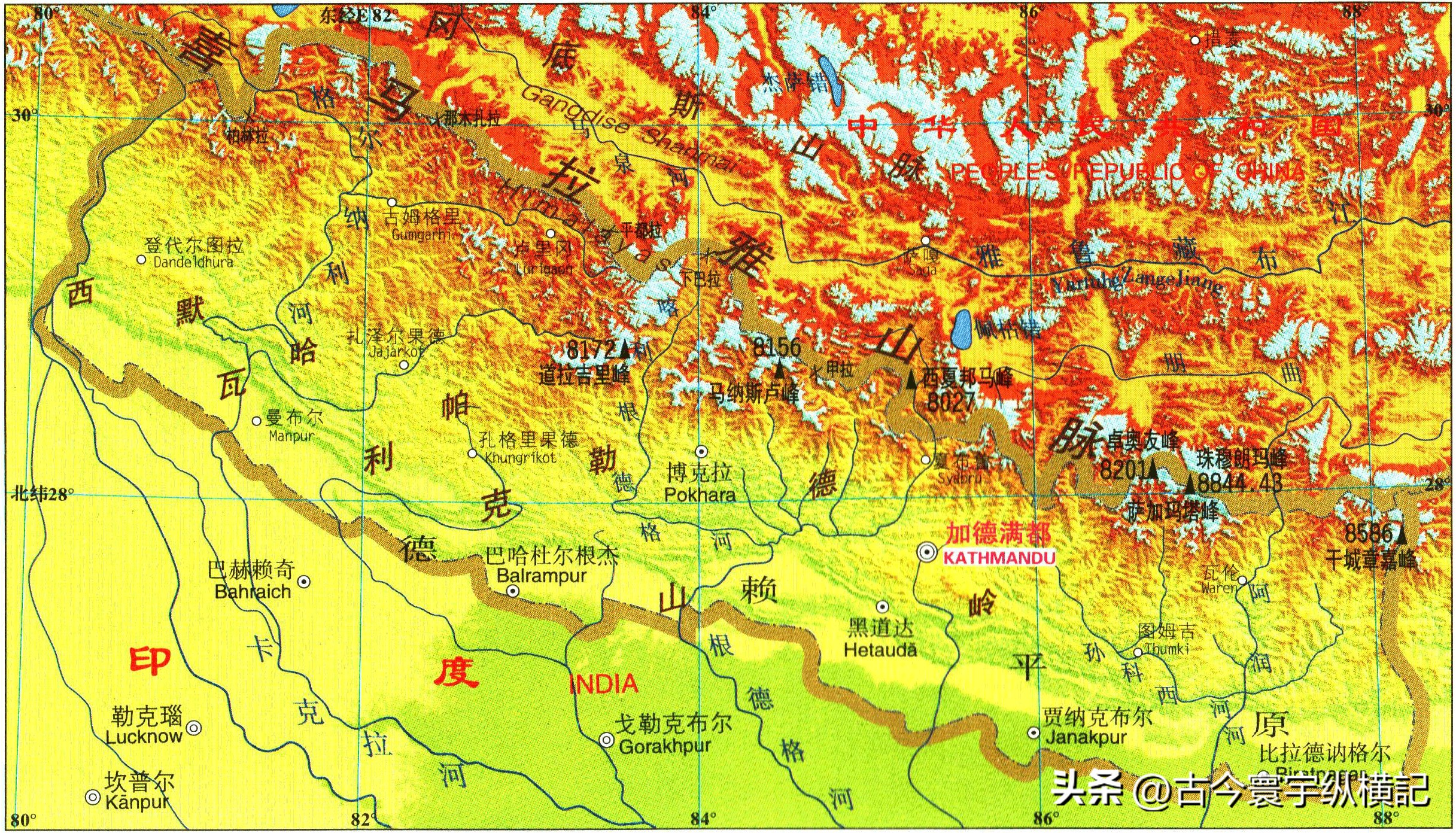 亚洲各国地形图（高清宜收藏）,亚洲大陆地形图