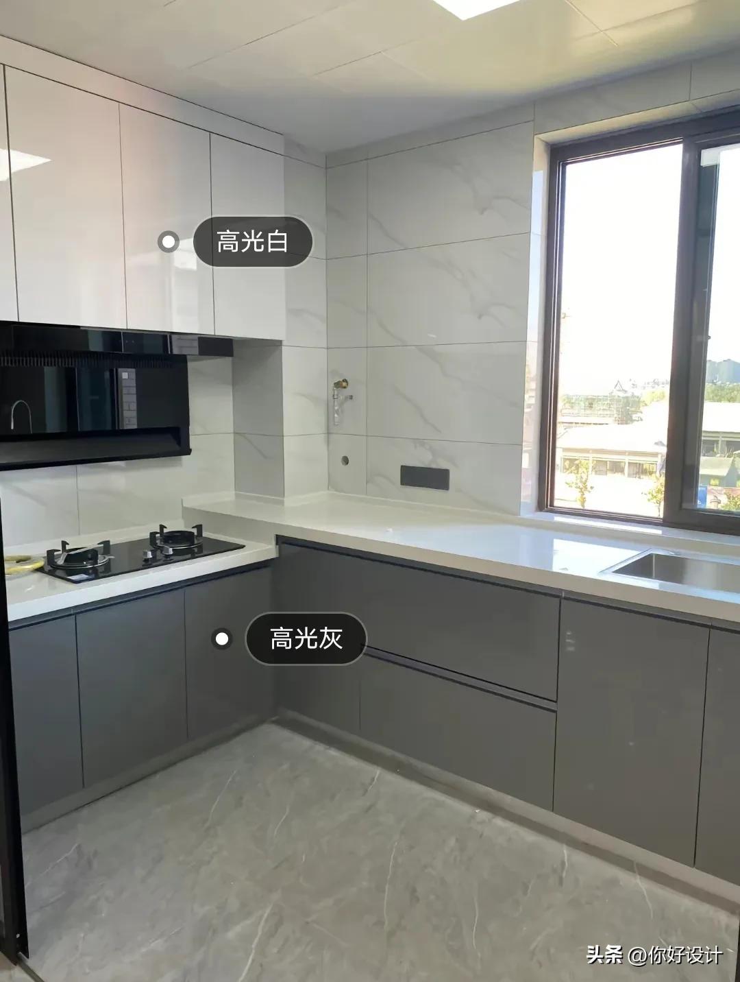 橱柜颜色搭配效果图,橱柜与瓷砖颜色搭配