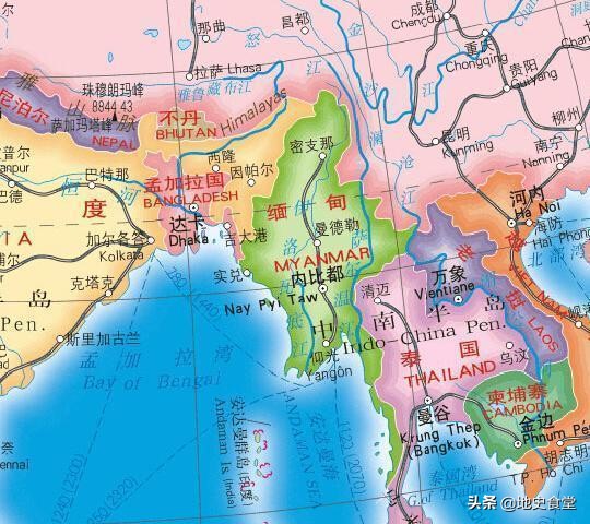 泰国与缅甸北部,缅甸和泰国交界为何有一狭长地带