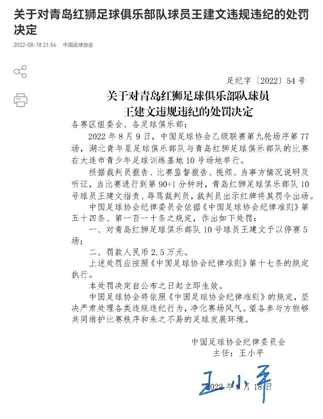 中国足协发布处罚通告,中国足协最新处罚结果