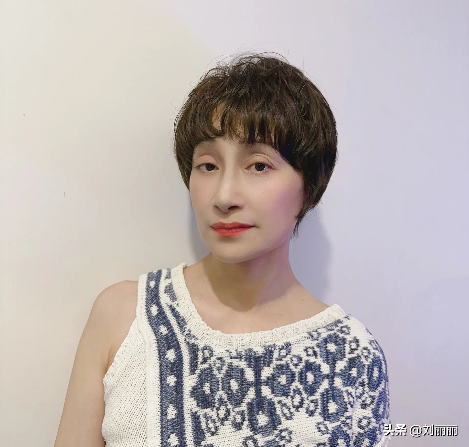 适合菱形脸锁骨纹理烫女免打理,纹理烫短发减龄发型图片