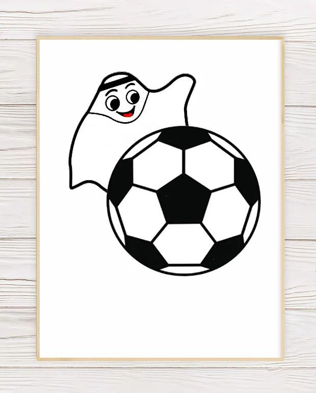 儿童绘画创意3-6岁世界杯,一年级足球绘画可打印