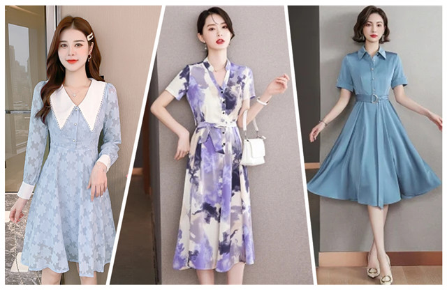 流行连衣裙女夏修身显瘦,毛线连衣裙今年流行长款