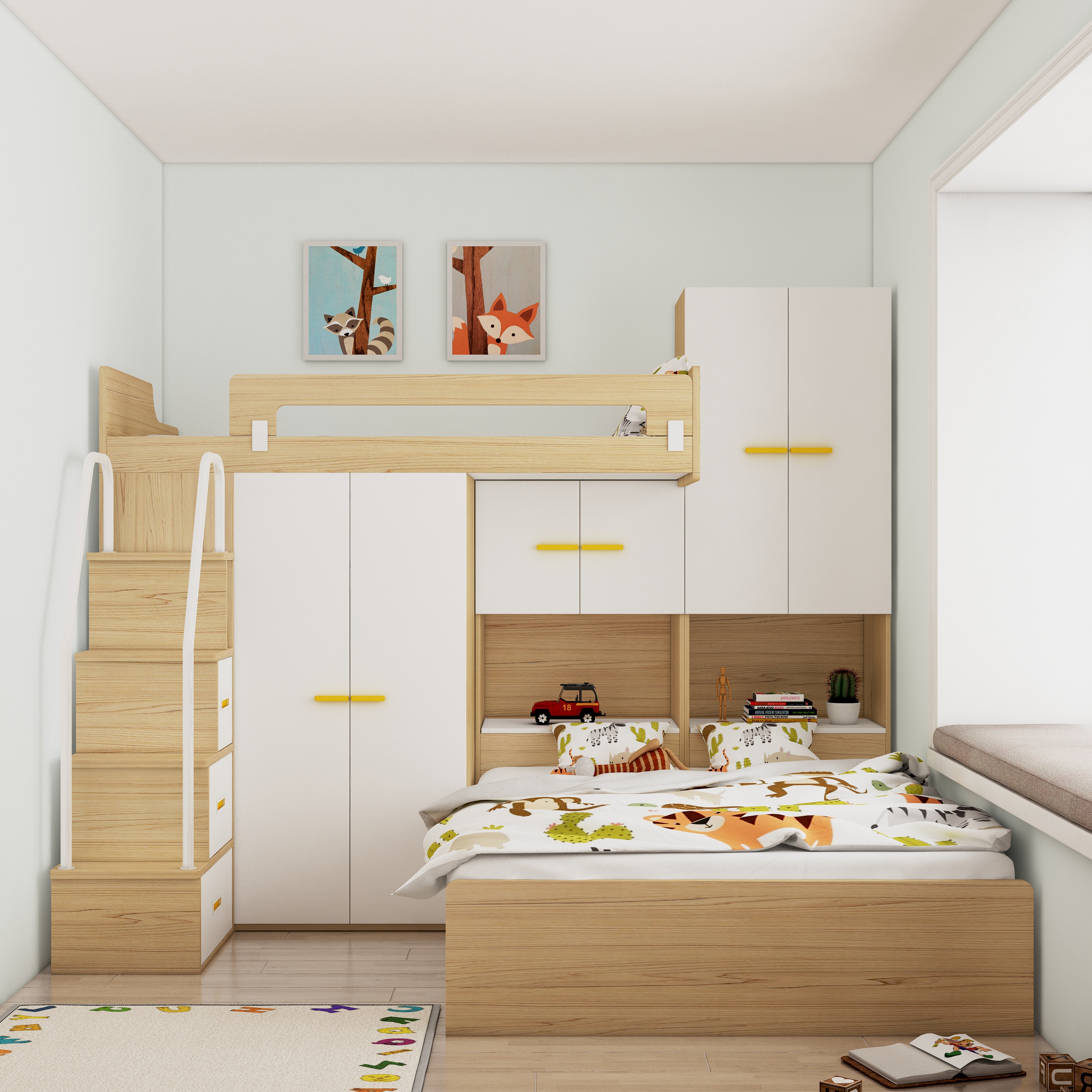 9平米的房间上下床设计带飘窗,9平方设计上下床多少钱