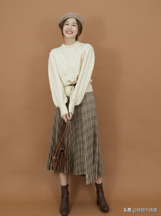 针织衫高腰显瘦开叉半身裙套装女,针织衫女裙微胖