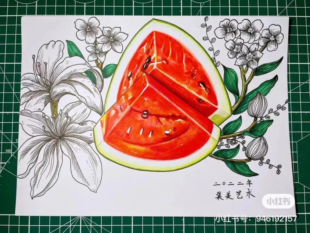 彩铅画出马克笔的效果,彩铅马克笔混合画