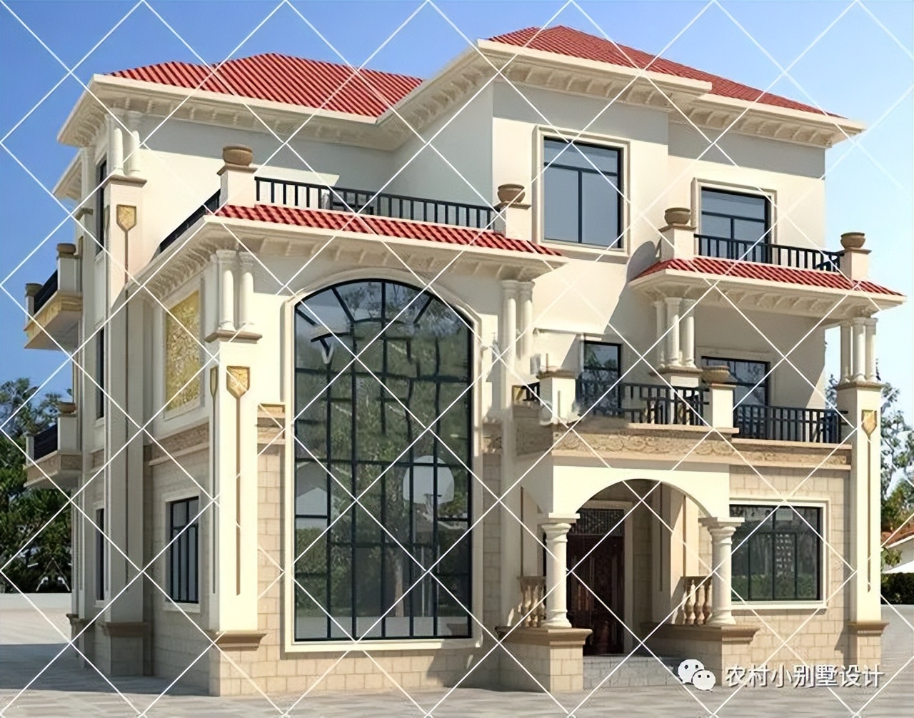 欧式别墅三层半设计及图纸大全,100平米三层别墅欧式全套设计图纸