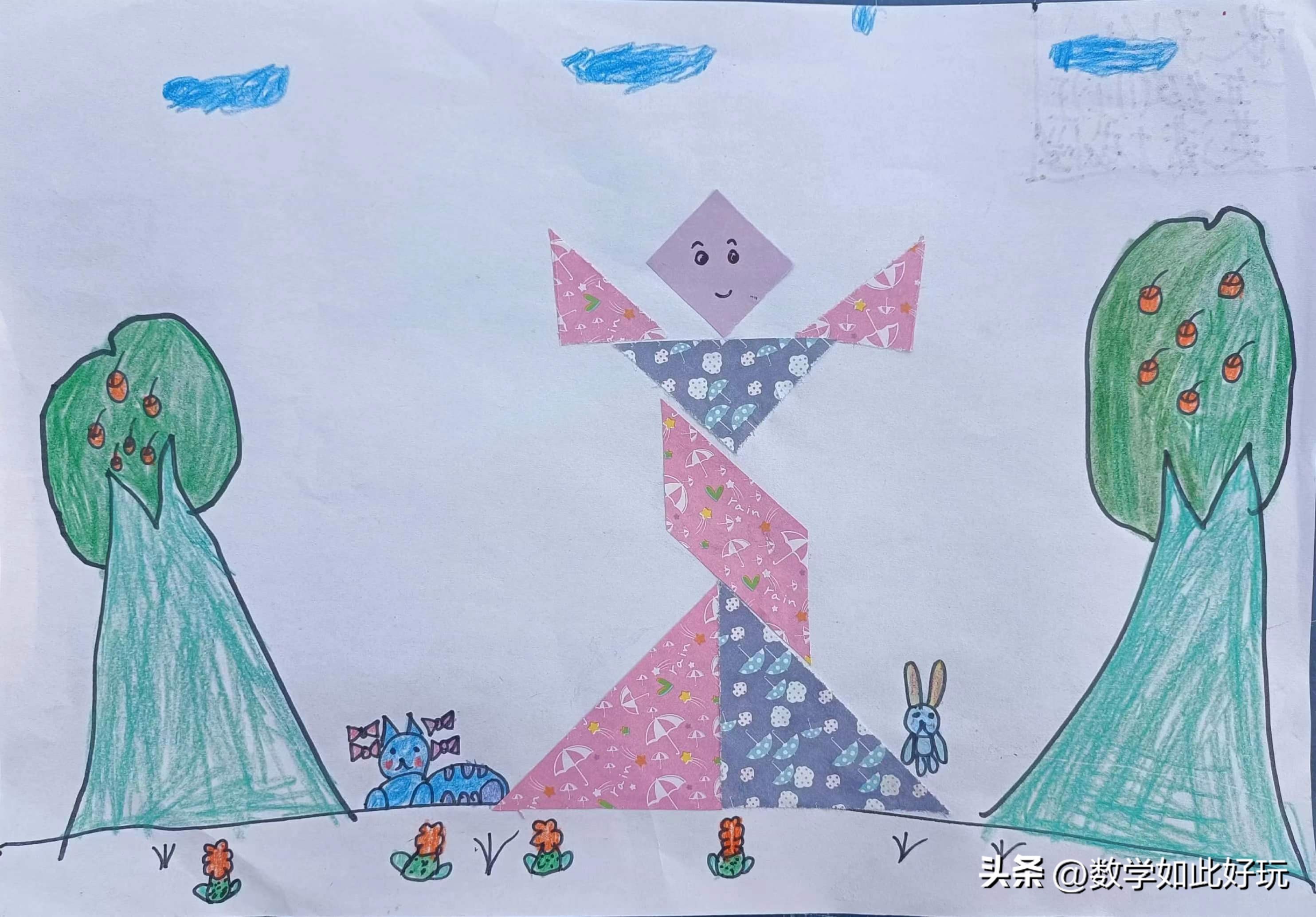 用真正的七巧板拼创意图画讲故事,玩转七巧板创意画可打印
