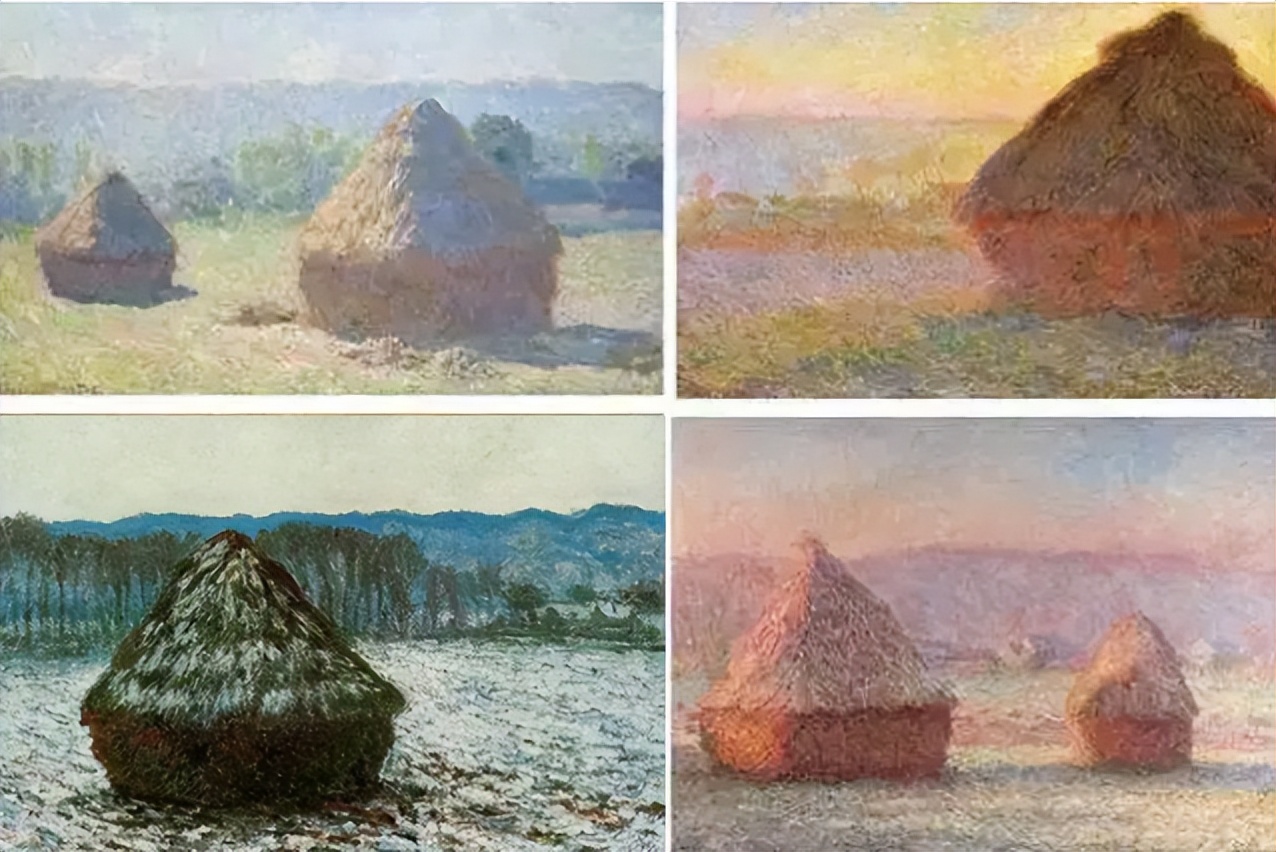 莫奈干草堆系列夏末清晨作品赏析,莫奈的干草堆和日出印象哪个更好