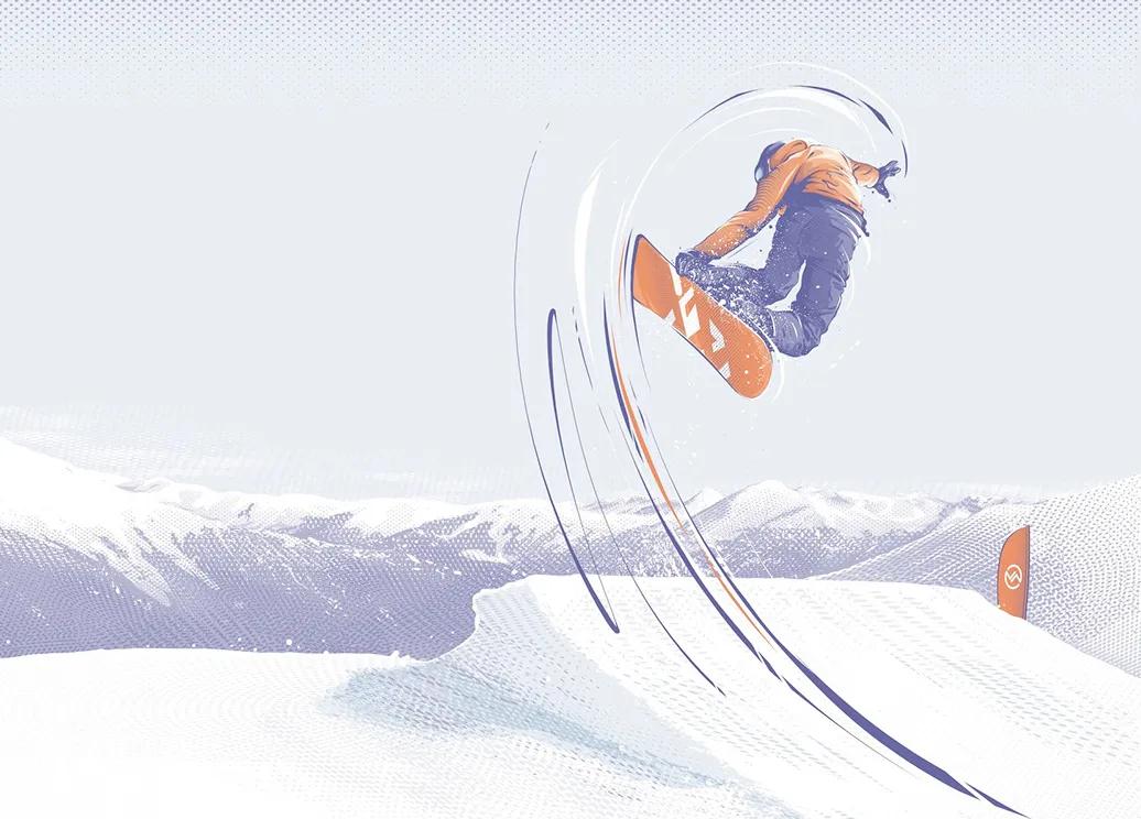 冬奥设计插画,燃情冰雪助力冬奥插画