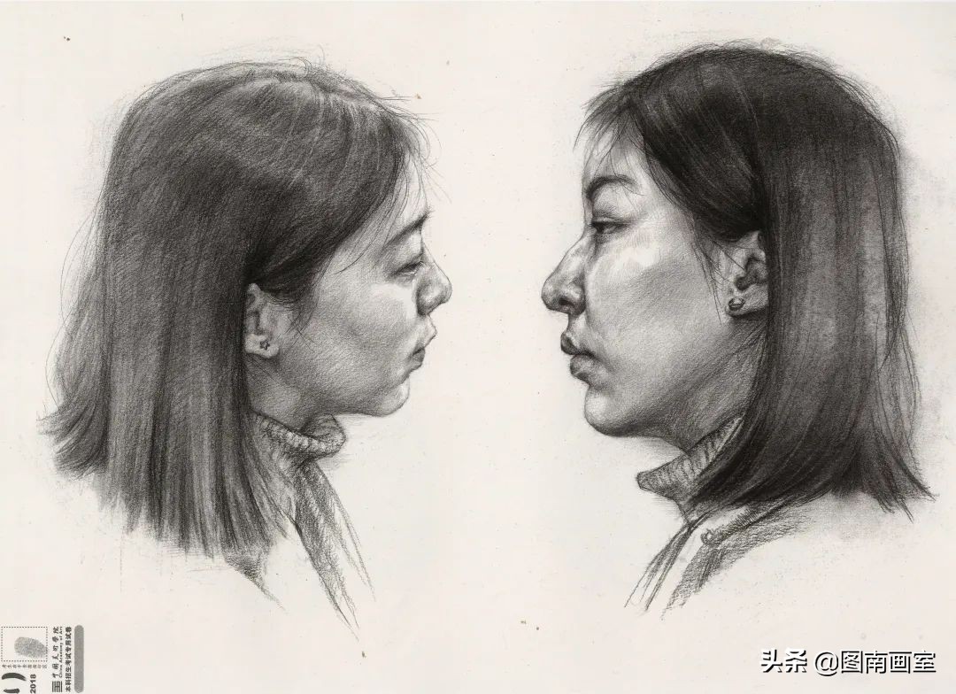 中国美术学院素描头像高分作品,全国素描高分作品