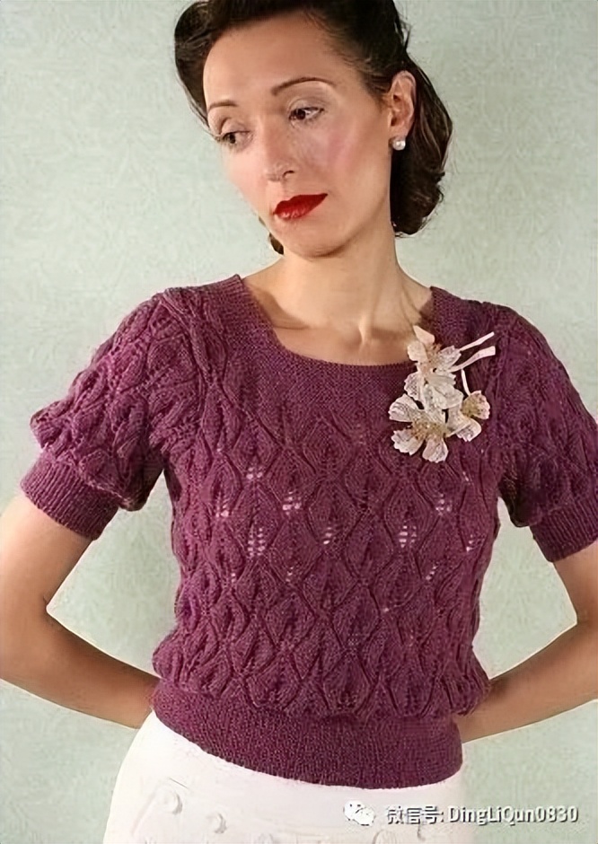 夏天针织背心最新款式教程,蕾丝背心短袖编织图解
