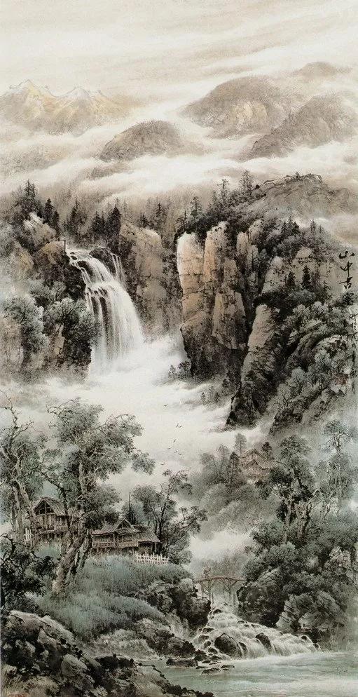 中国山水画名家作品欣赏书,清代山水画名家作品集一册