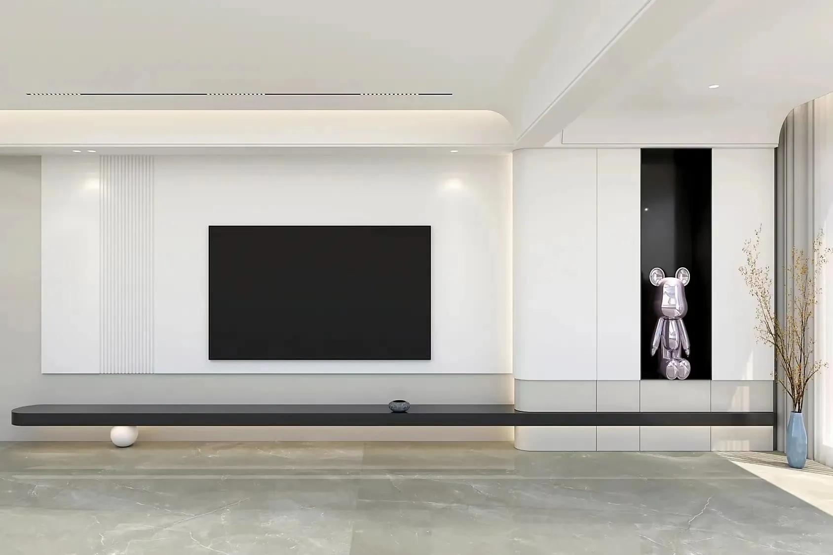 美式电视背景墙石膏线造型尺寸,岩板电视背景墙一般设计尺寸比例