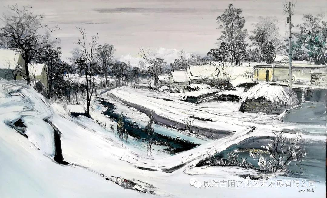 快雪时晴赵孟頫题跋,夏俊波油画