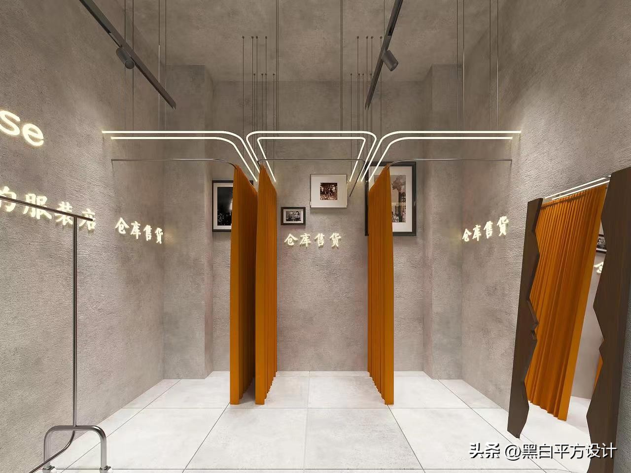 极简风女装店设计图,奶油风女装店设计