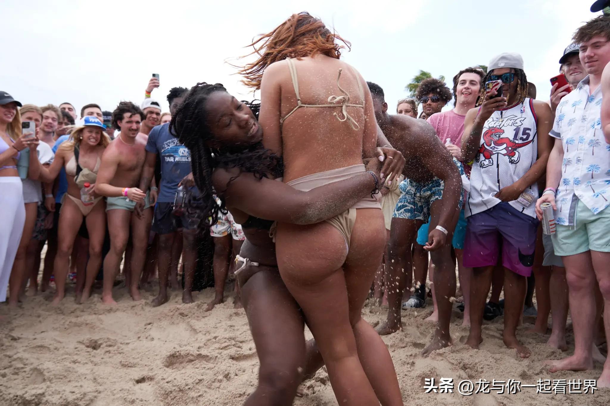 佛罗里达搏击俱乐部：狂欢者在海滩运动中释放压抑的怒火