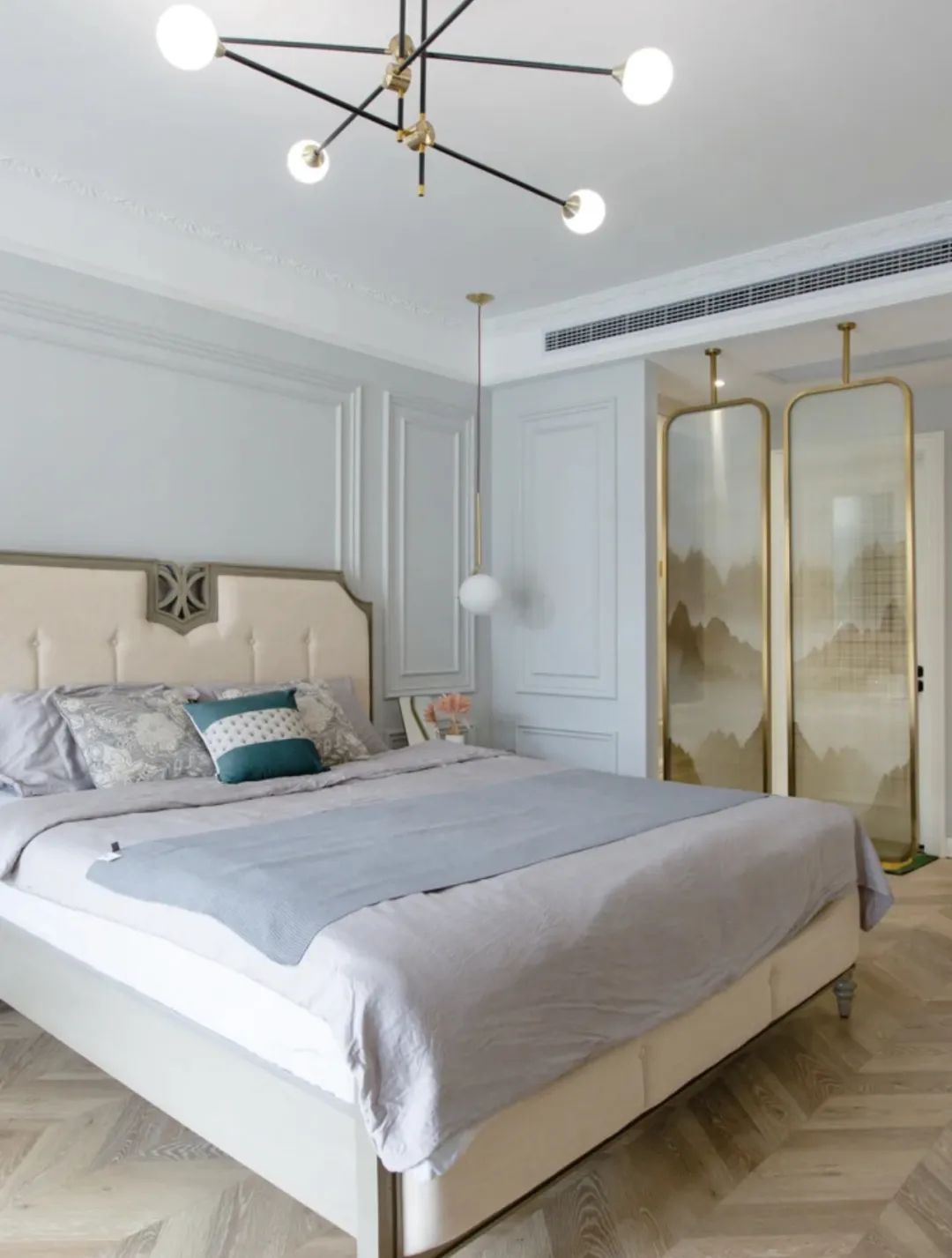 主卧室卫生间门正对床效果图,卫生间正对床衣帽间装修效果图