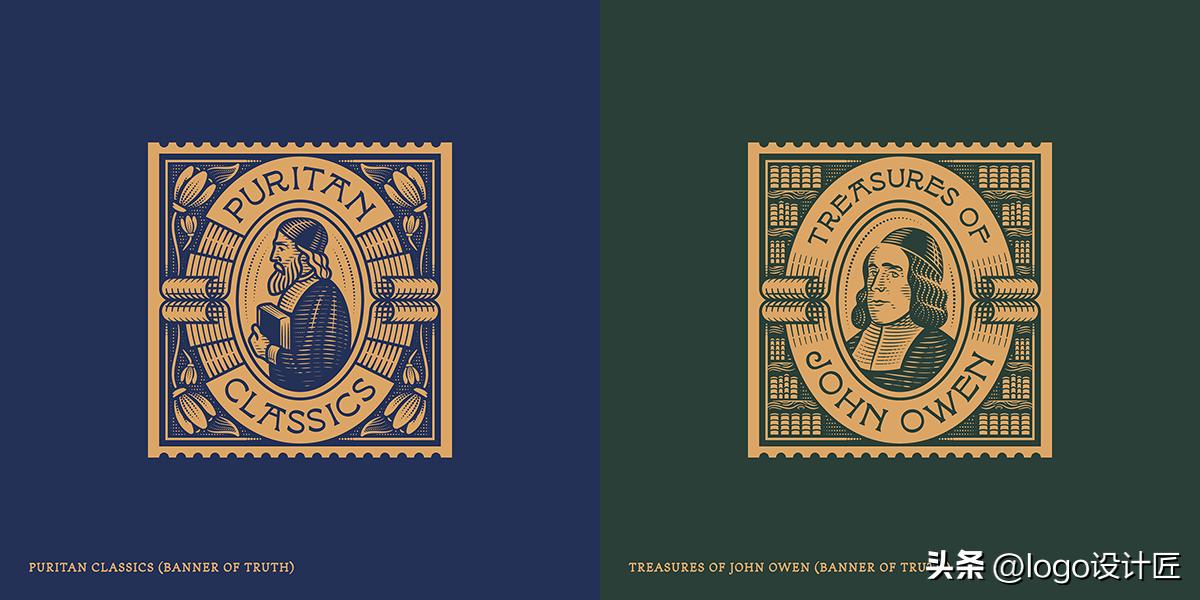 设计师设计作品logo,美式复古设计元素logo