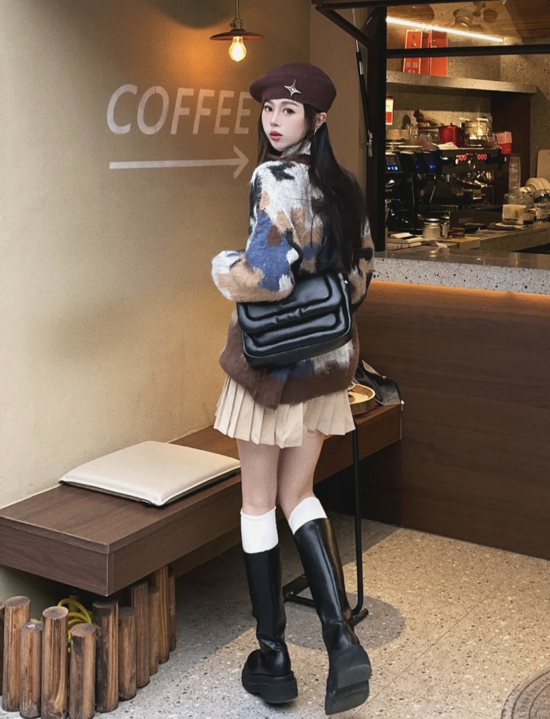 毛衣半身裙穿搭冬季图片,毛衣半身裙穿搭秋冬中长款维语版