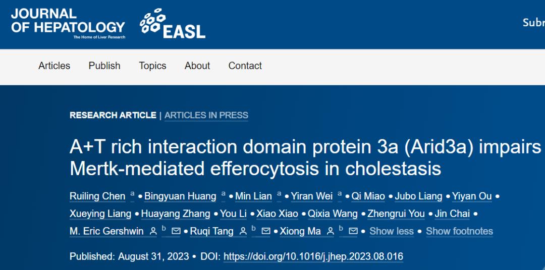 JHepatol|上海交通大学马雄/唐茹琦等发现胆汁淤积性肝病的潜在治疗靶点
