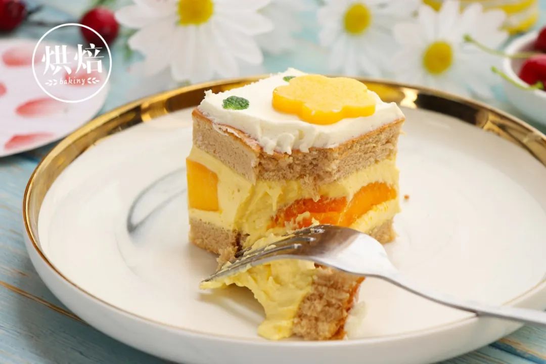 私房本季当家花旦芒果奶茶糯米蛋糕天衣无缝的搭配色香味俱全