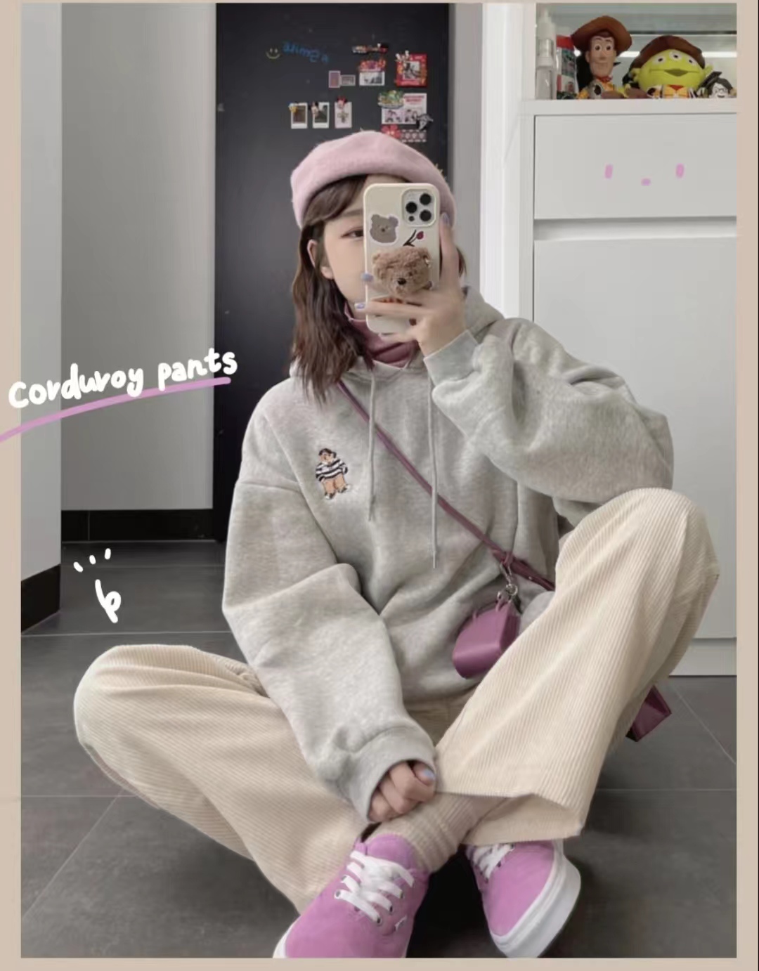 男士灯芯绒裤子可以搭配什么上衣,米白色灯芯绒裤子搭配什么鞋子