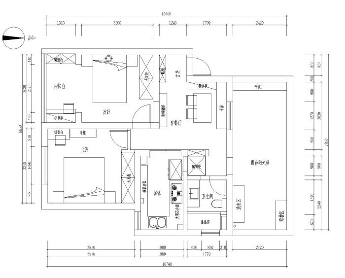 70平两居室小家-简单舒适