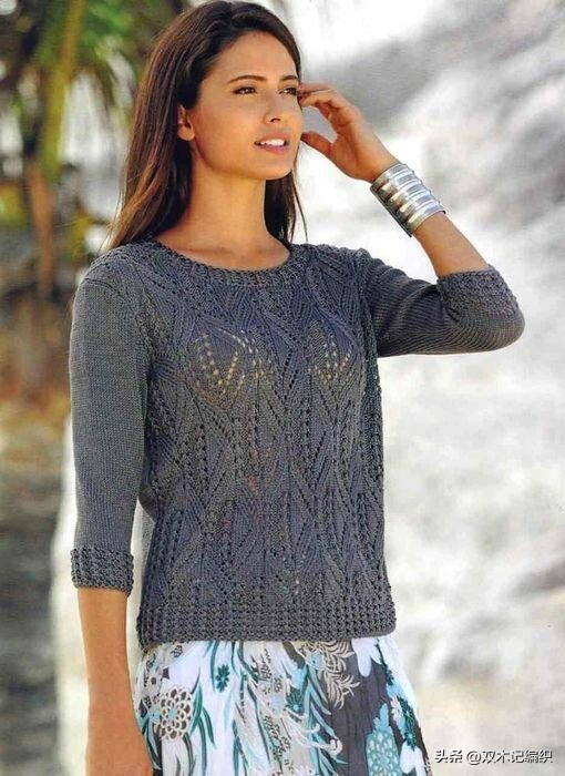 插肩袖套头毛衣花样图解,最简单套头的毛衣花样图案