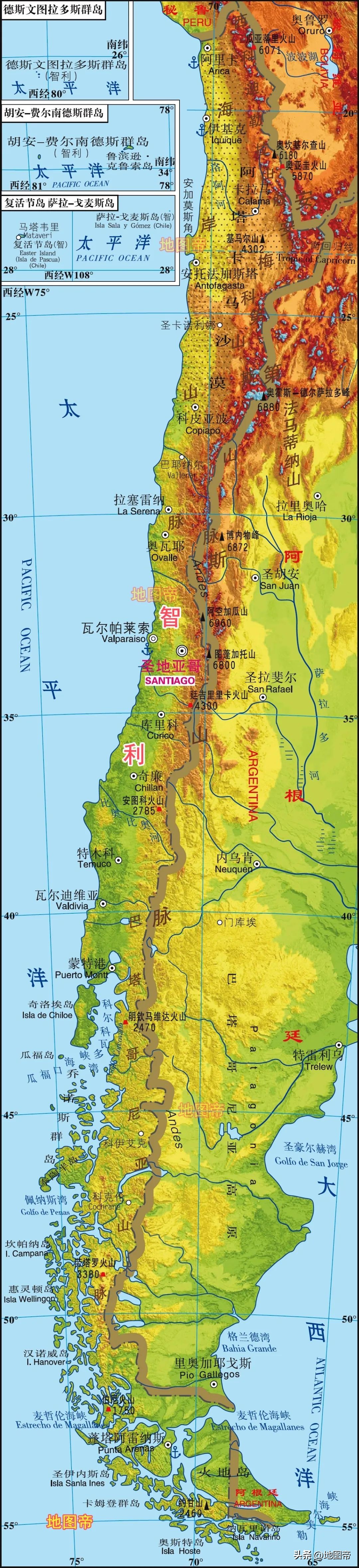 哪个国家的版图能装下智利,哪些国家的地图能装得下智利