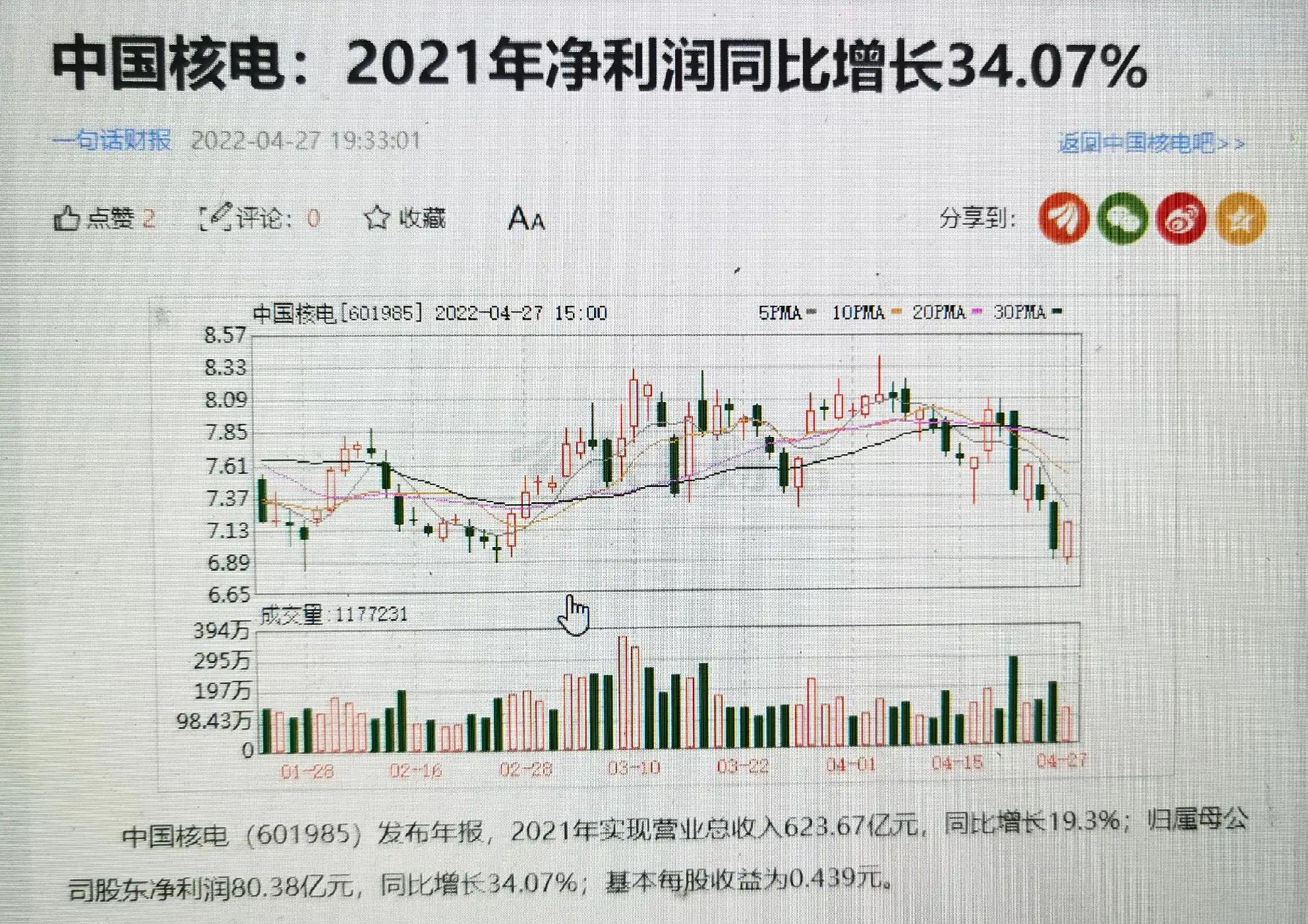 中国核电股票一季度业绩,中国核电盈利稳健增长