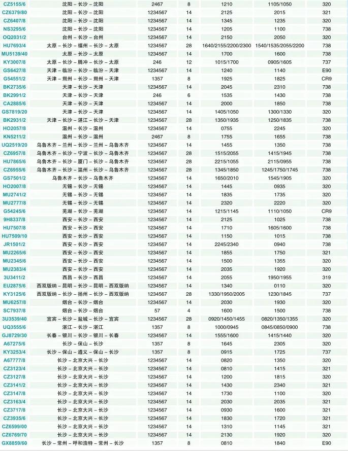长沙机场换季航班,长沙机场航班时刻表最新5月