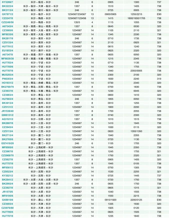 比高铁便宜的航班有哪些,长沙机场换季航班