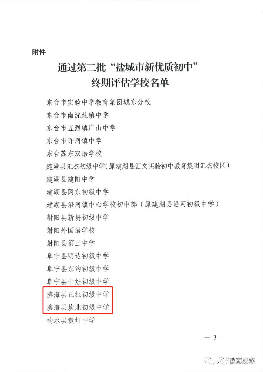 江苏盐城滨海初中排名一览表,江苏省盐城市滨海县初中学校排名