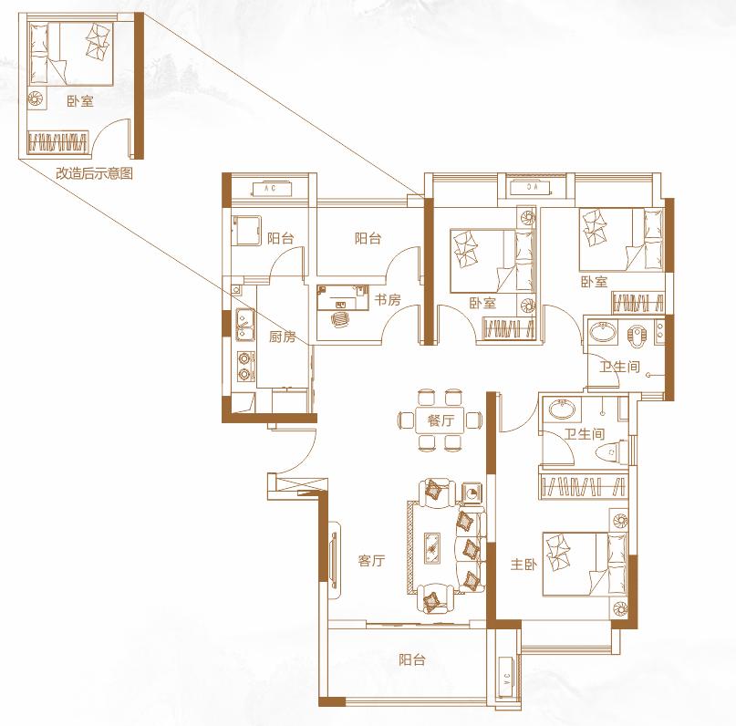 润和翰文府119平户型太差能不能买,润和翰文府119平定向房