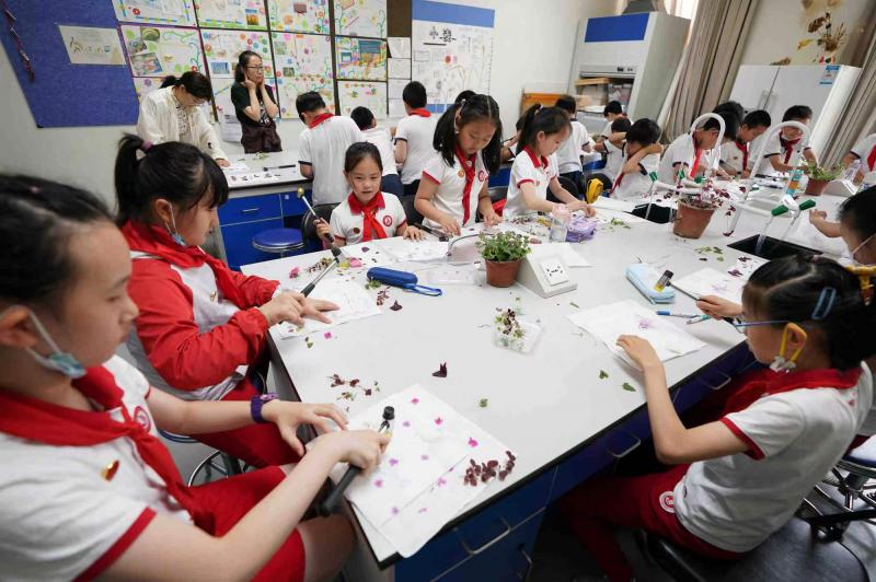 一年级小学生光荣加入少年先锋队,少先队入队游园